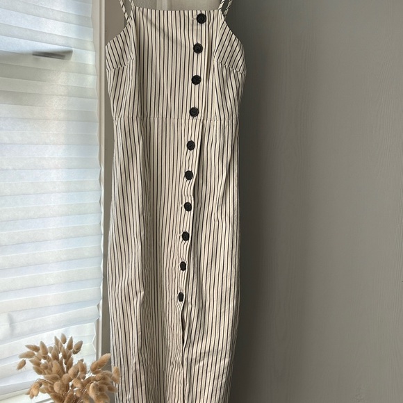 100% Cotton Who What Wear Blue and White Striped Dress - Picture 1 of 4